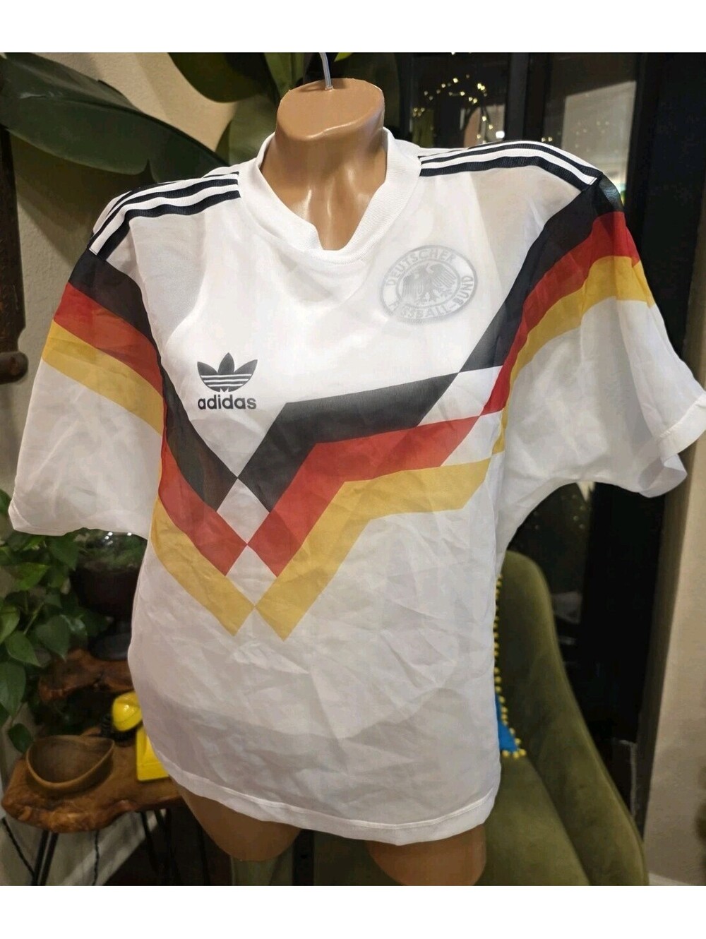Adidas RARE 2018 World Cup Germany Jersey Tee White Layered Sheer Football Small